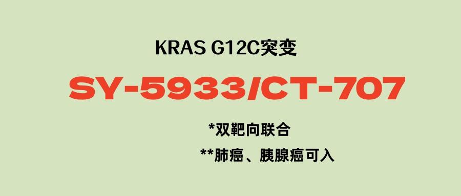 双药联合，疗效更佳！KRAS G12C靶向新药SY-5933联合康太替尼，肺癌、胰腺癌患者可入！
